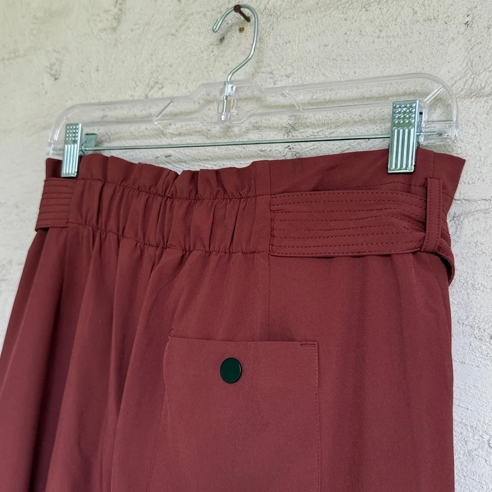 Athleta Skyline ll Paper Bag Waist Pants Cognac Brown Size 6 - Picture 8 of 16